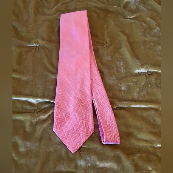 Breuer orange and white silk necktie - Picture 8 of 9